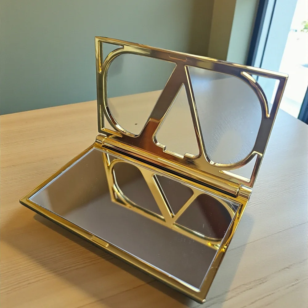 Valentino Gold V-Logo Travel Compact Mirror NEW GWP